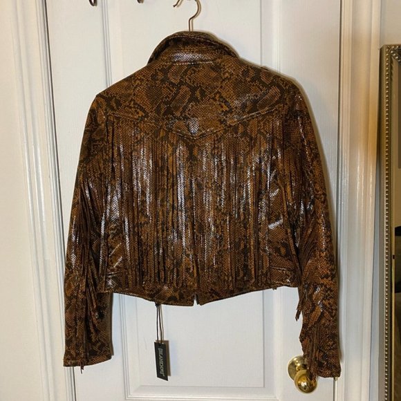 Blank NYC Python Print Jacket with Fringe detail - Picture 4 of 9